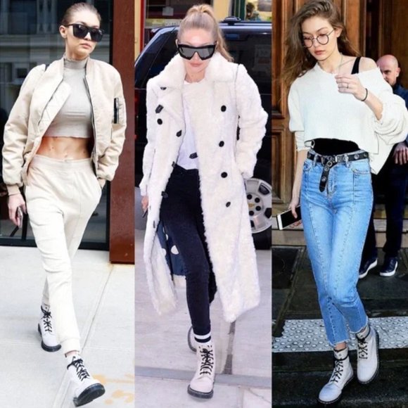 Dr. Marten White Leather Zavala Combat Boots - Picture 2 of 7